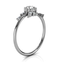 Anillo de Platino Shayna Petite Design Diamante Redondo 'Centro 1/3 Quilate'