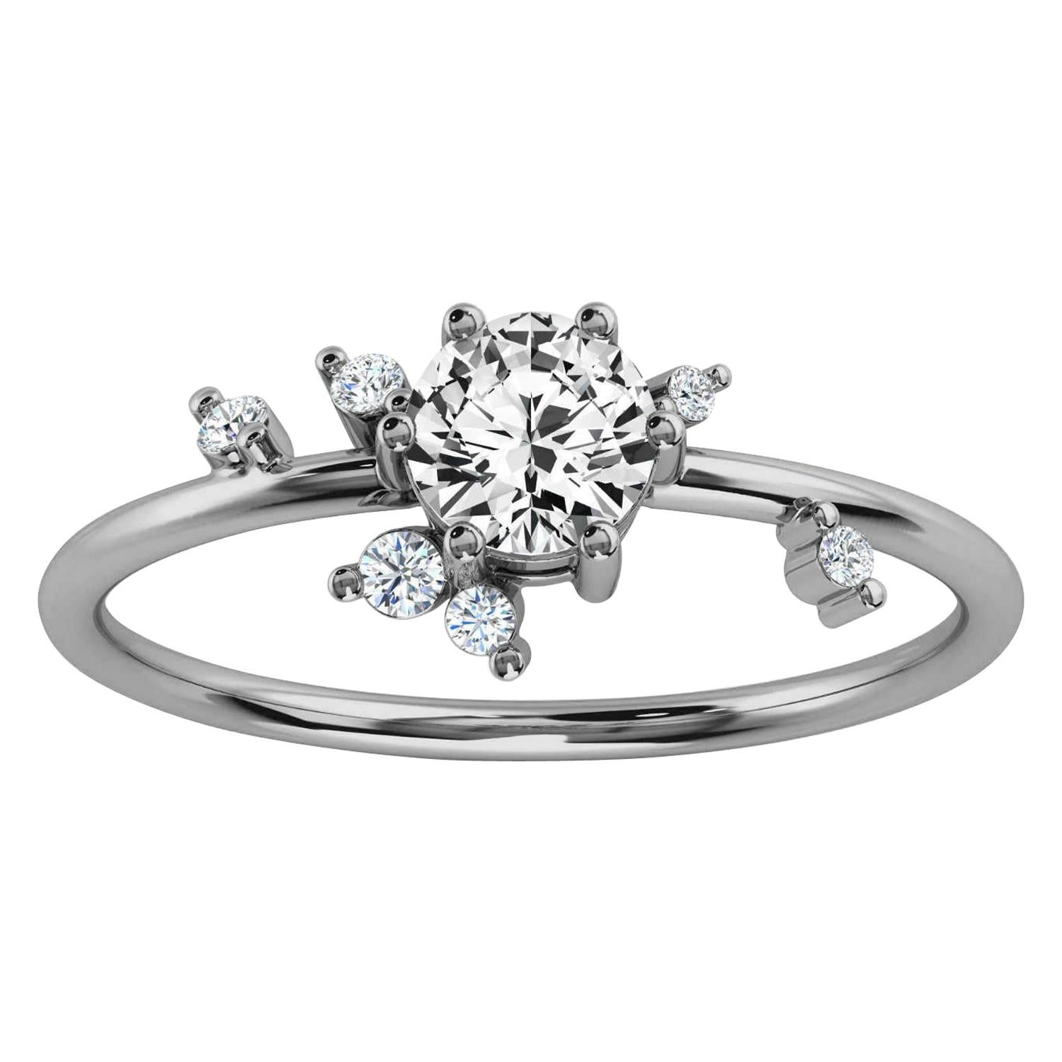 Platinum Shayna Petite Design Round Diamond Ring 'Center 1/3 Carat'