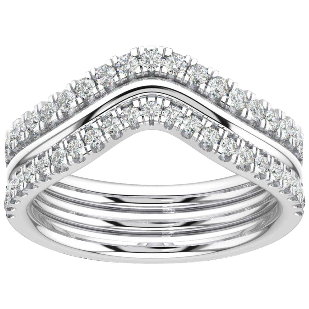 Platinum Shila Petite Stackable Diamond Ring '2/5 Carat' For Sale