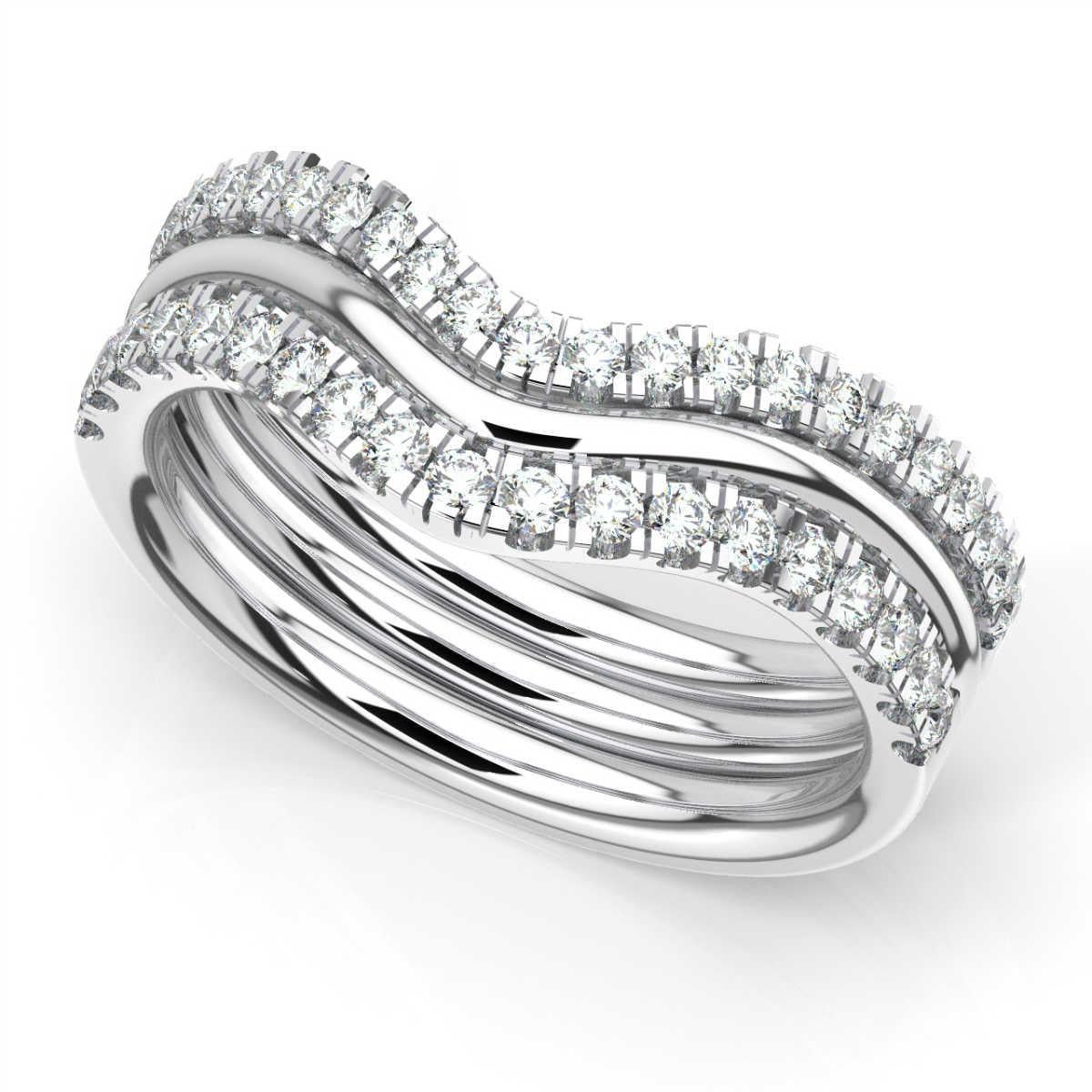 Round Cut Platinum Shila Petite Stackable Diamond Ring '2/5 Carat' For Sale