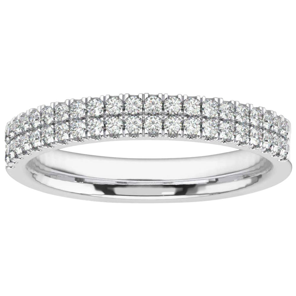 Platinum Shiran Two Rows Diamond Ring '1/3 Carat' For Sale