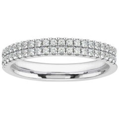 Used Platinum Shiran Two Rows Diamond Ring '1/3 Carat'