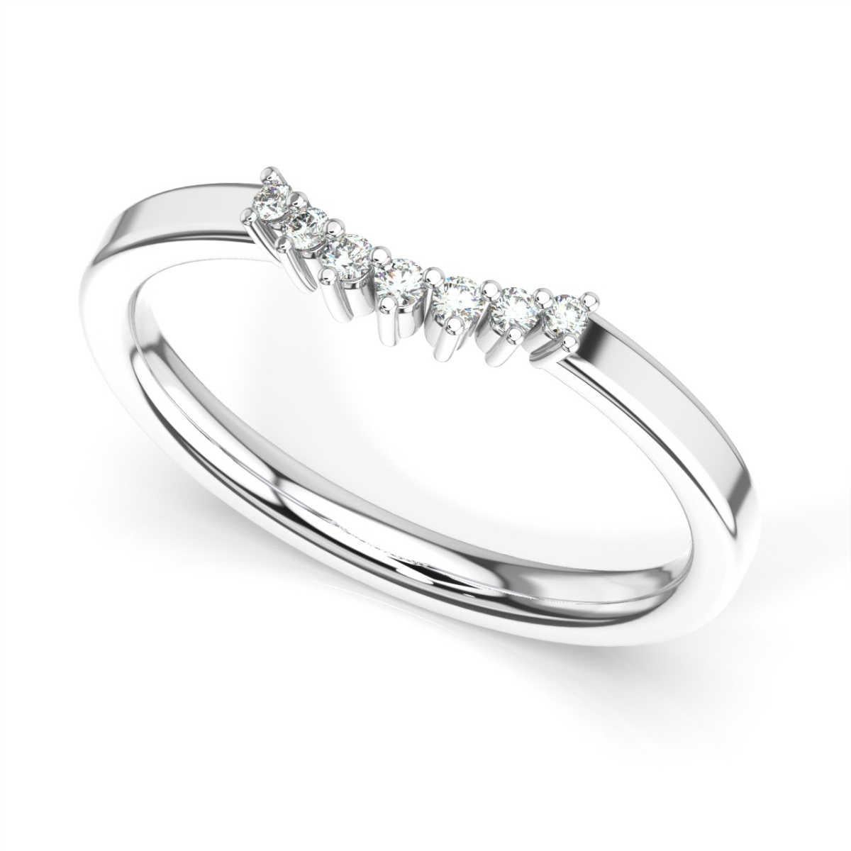 Round Cut Platinum Siena Petite Diamond Ring For Sale