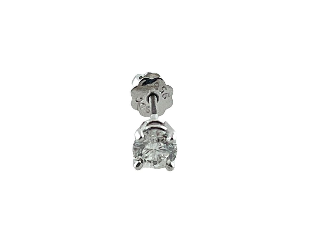 Platinum SINGLE Diamond Stud Earring 0.24cts #16578 For Sale