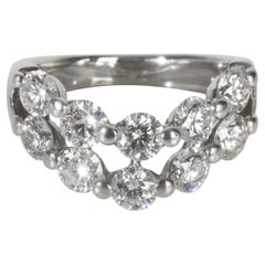 Platinum Single Prong Double Row Diamond Ring 2.00 ctw
