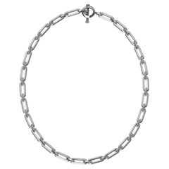 Platinum Small Link Unisex Chain Necklace