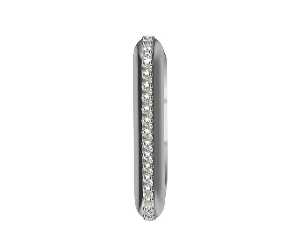 For Sale:  Platinum Soft Square Unisex Sculpture Ring with Diamonds 3