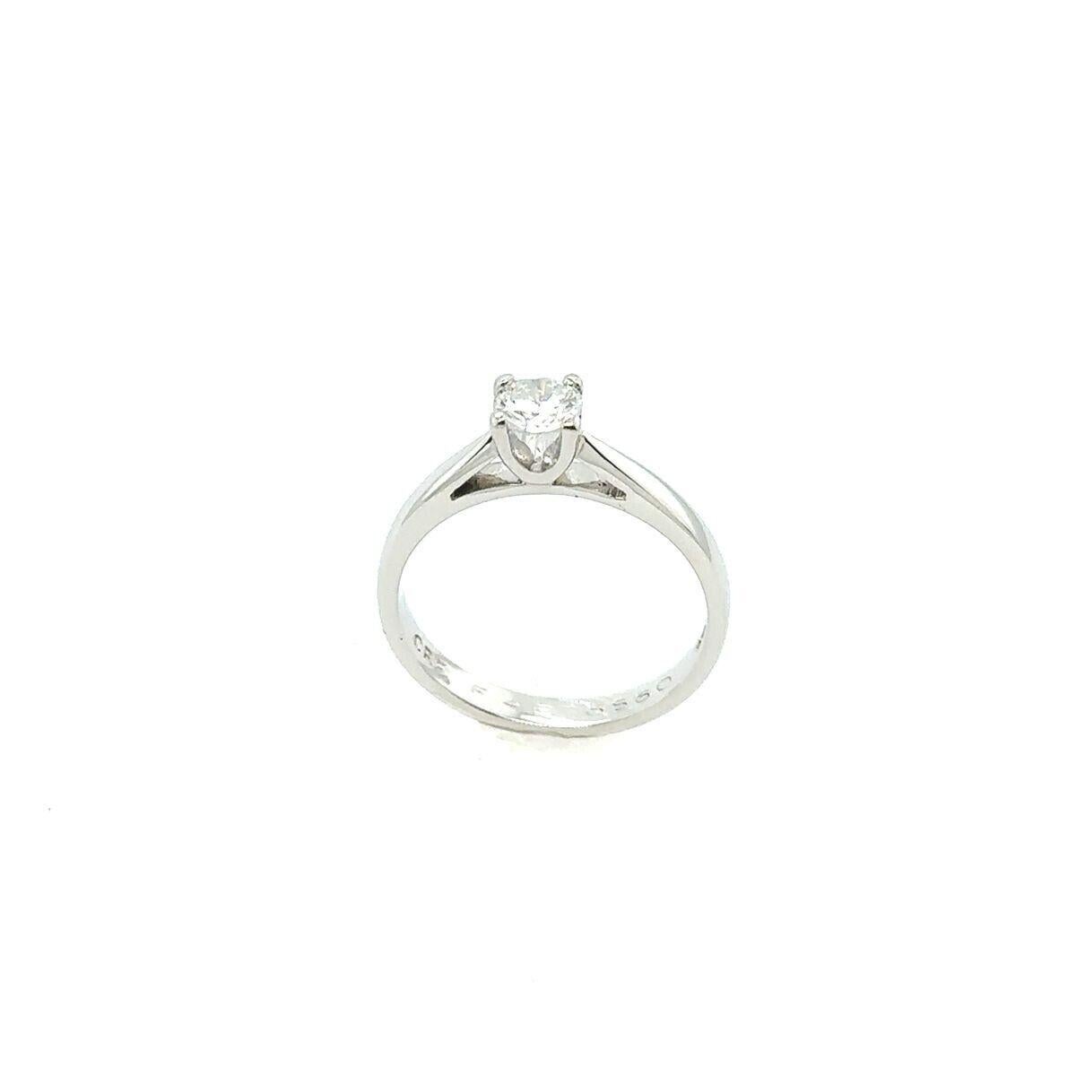 This elegant Diamond ring is made to perfection. The solitaire Diamond ring is set on a four-claw Platinum band and is perfect for the bride-to-be who wants a small and elegant ring.

Additional Information: 
Total Diamond Weight: 0.28ct
Diamond