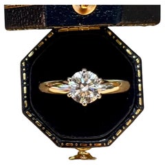 Bague de fiançailles solitaire en platine avec diamant de 1,01 carat
