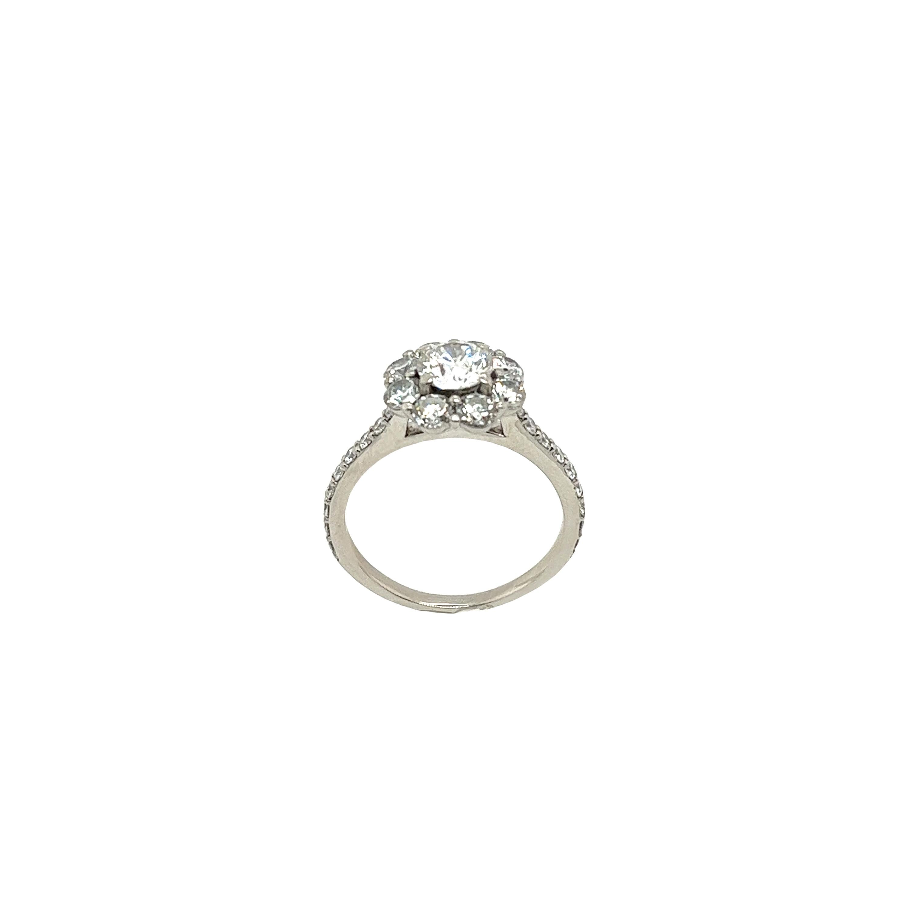 Platinum Solitaire Cluster Ring Set With GIA 0.70ct H/SI2 centre Diamond 1