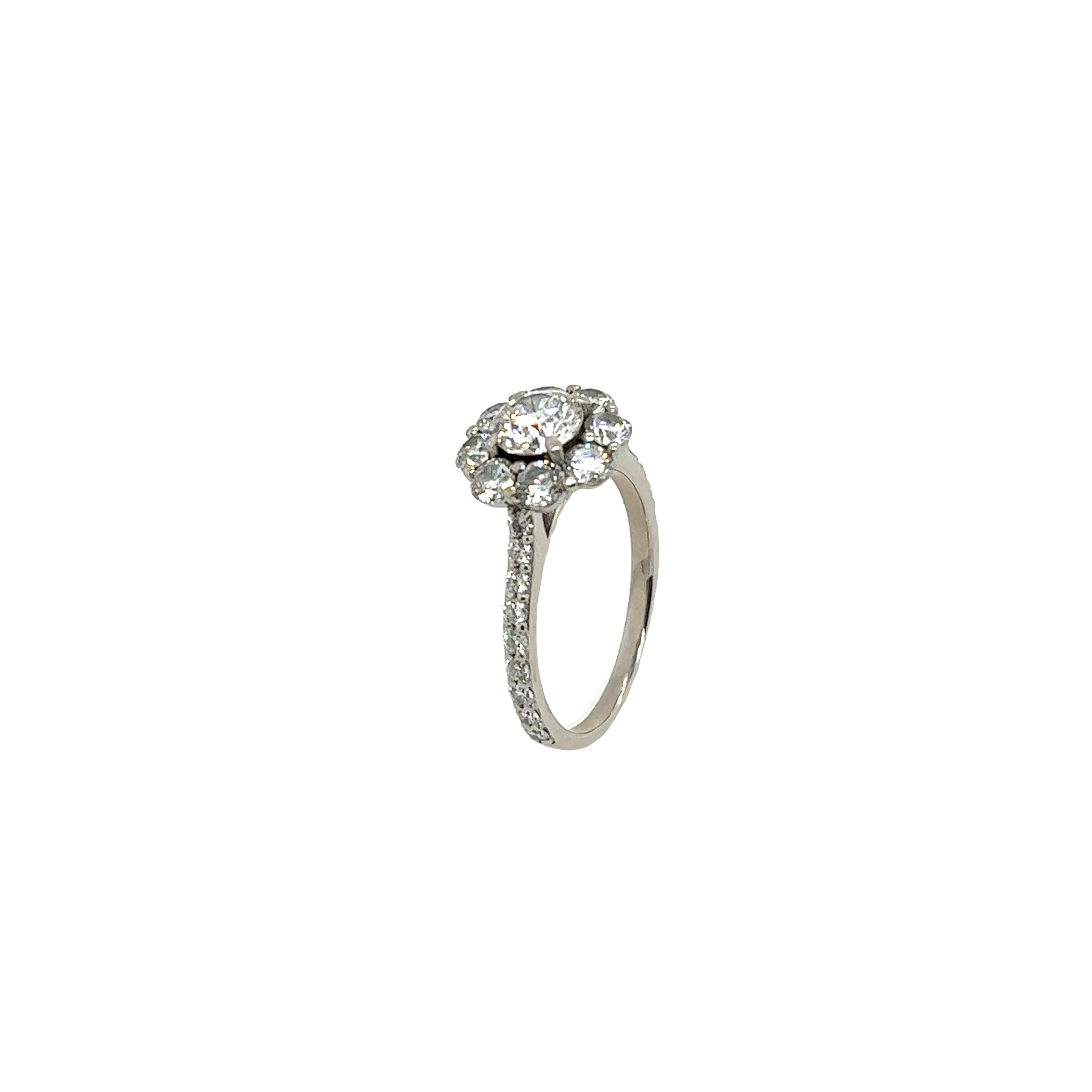 Platinum Solitaire Cluster Ring Set With GIA 0.70ct H/SI2 centre Diamond 2