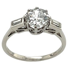 Platinum Solitaire Diamond Ring 1.12ct F Colour I2 Round Natural Diamond