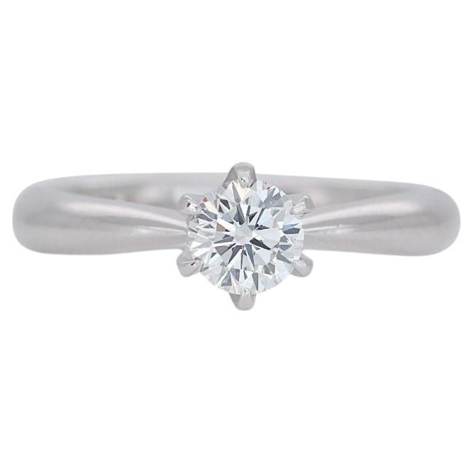 Platinum Solitaire Diamond Ring For Sale