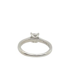 Platinum Solitaire Diamond Ring Set With 0.51ct E/VS2 Princess Cut Diamond