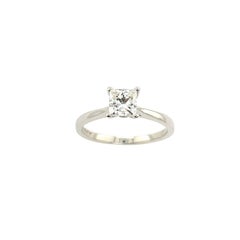 Platinum Solitaire Diamond Ring Set with 0.62ct H/VVS2 Square Modified Diamond