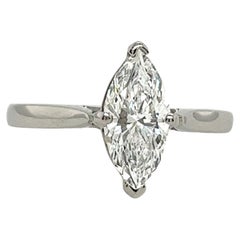 Platinum Solitaire Diamond Ring Set With 1.14ct E/VS1 Marquise Diamond