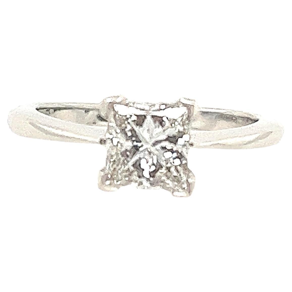 Platinum Solitaire Ring Set With EGL 1.01ct F/SI2 Princess Cut Diamond