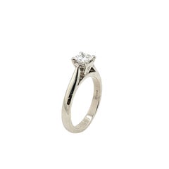 Platinum Solitaire Ring Set With GIA 0.58ct D/VVS1 Princess Cut Diamond