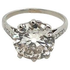 Platinum Solitaire Round Diamond Engagement Ring 4.95ct O-P/SI3