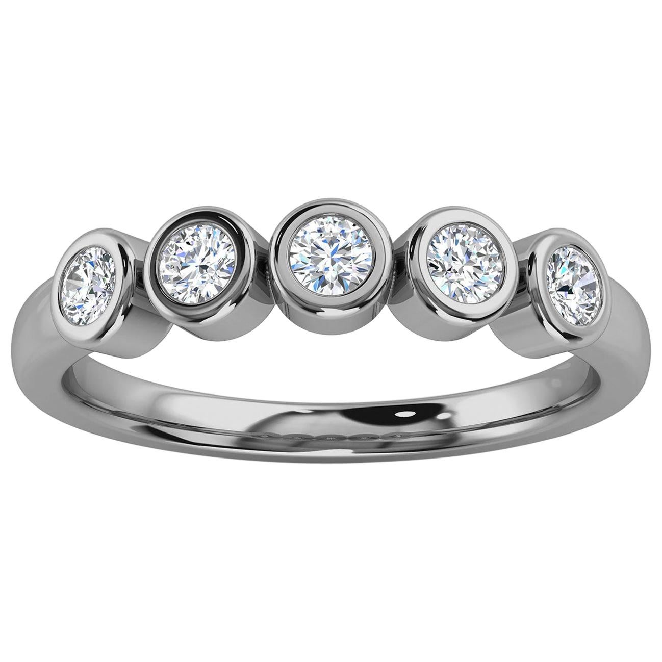 Bague en platine à chaton délicat et diamant '1/3 Ct. Tw'