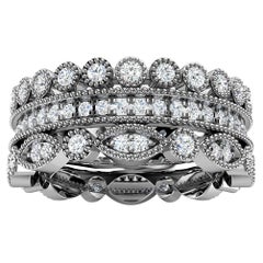 Platinum Sophie Antique Diamond Stack Ring '1 Ct. Tw'