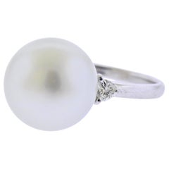 Platinum South Sea Pearl Diamond Ring