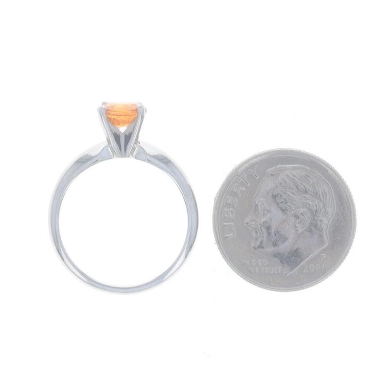 Platinum Spessartite Garnet Solitaire Engagement Ring - Round Cut 1.12ct For Sale 1
