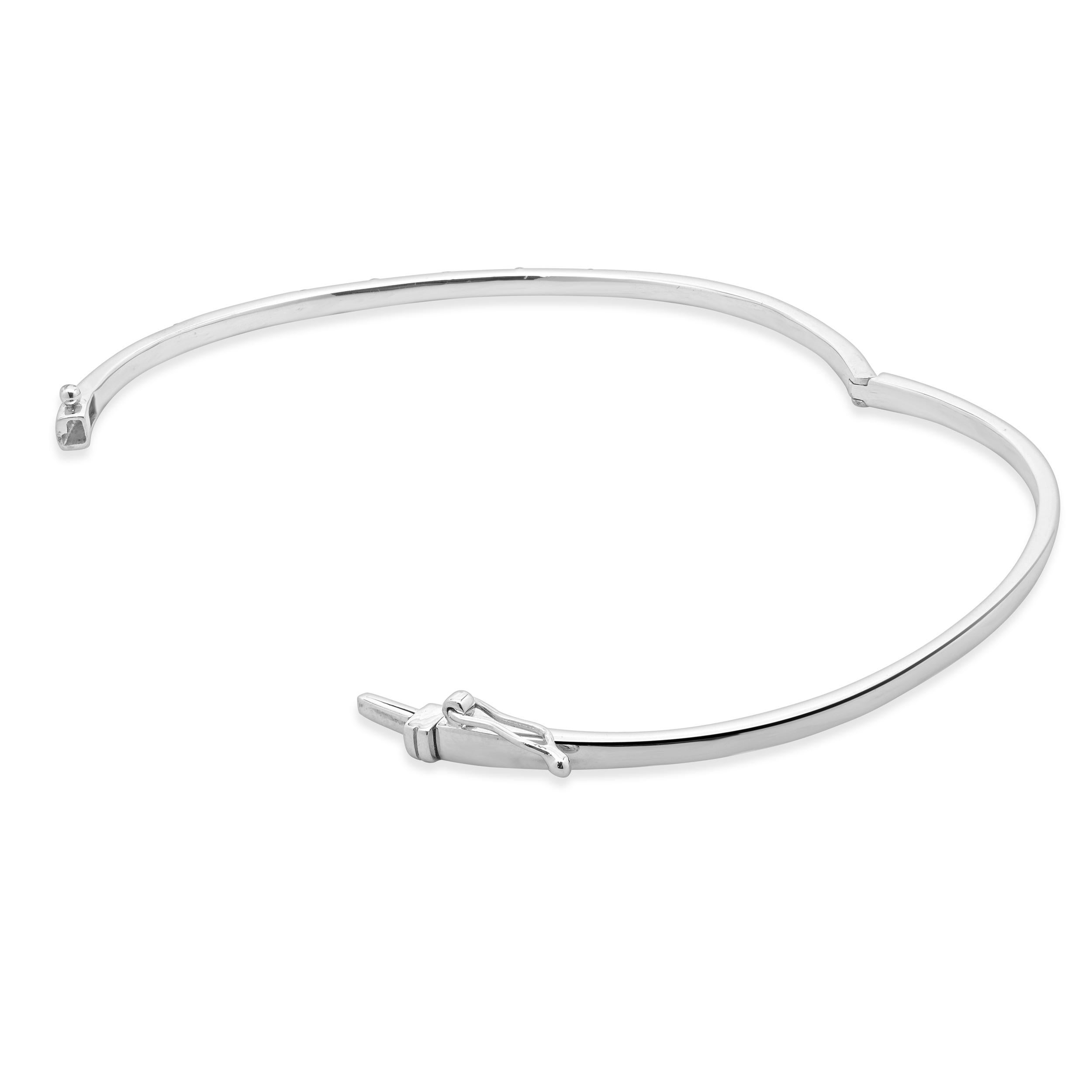 Platinum Sprinkle Diamond Bangle Bracelet In Excellent Condition For Sale In Scottsdale, AZ
