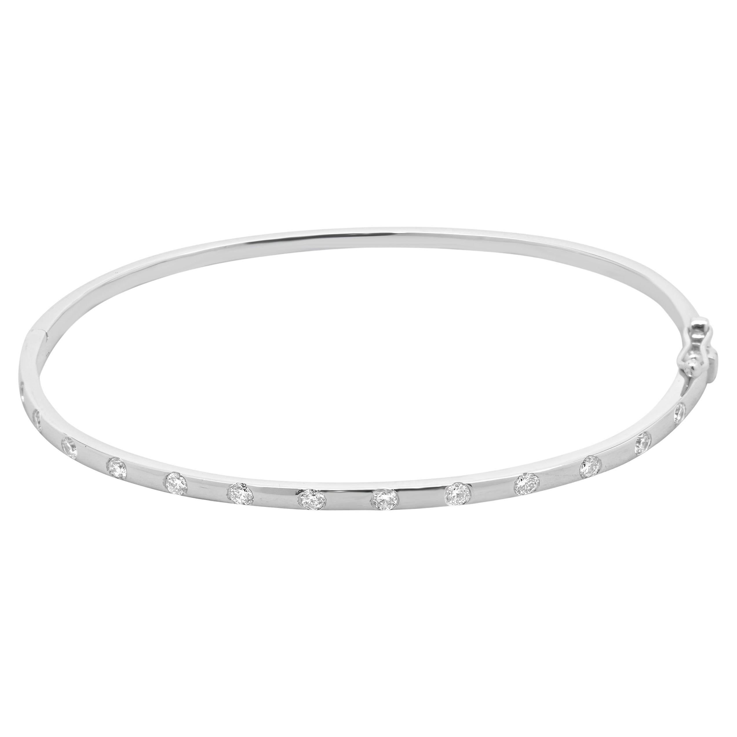 Platinum Sprinkle Diamond Bangle Bracelet