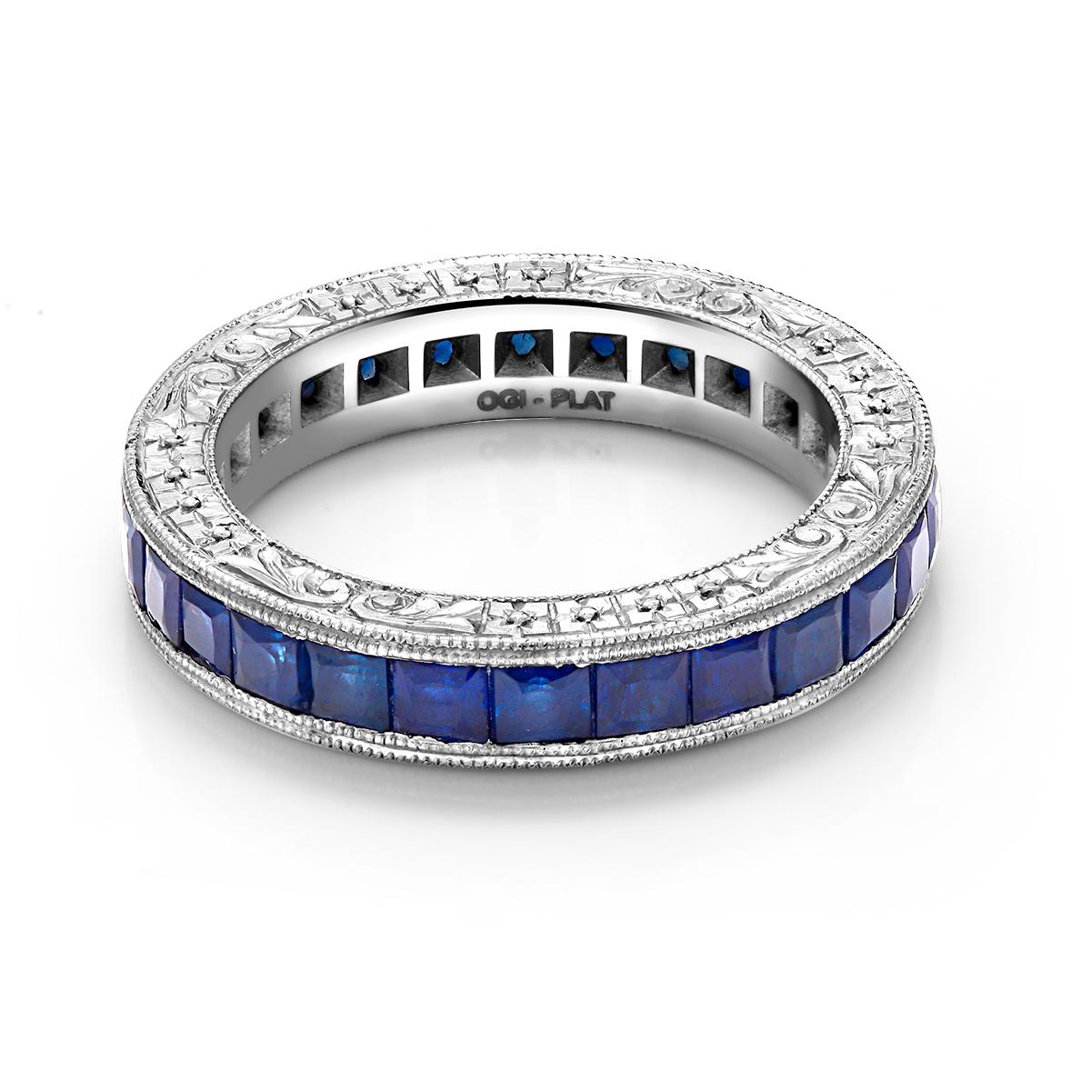 sapphire eternity ring platinum