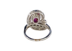 Platinum Star Ruby and Diamond Bypass Ring