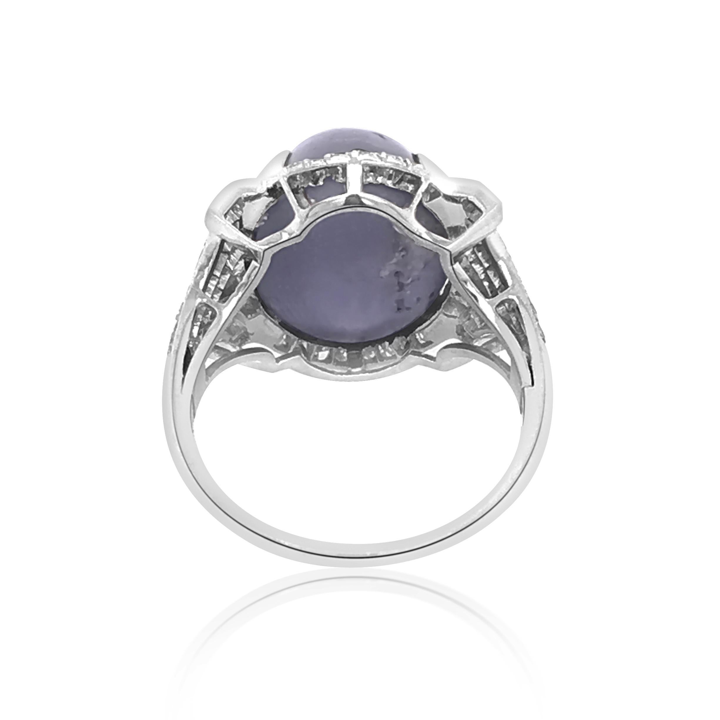 platinum star sapphire ring