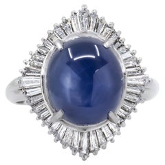 Platinum Star Sapphire Ring