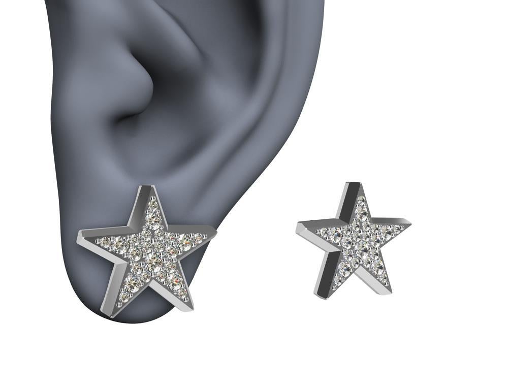 platinum star earrings