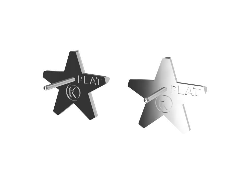 Women's Platinum Star Stud Earrings with GIA Diamonds For Sale