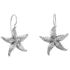 Used Platinum Starfish Earrings