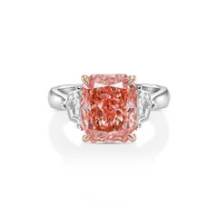 Platinum Statement Ring With 4.29 ct Fancy Vivid Pink Radiant (Treated Color)