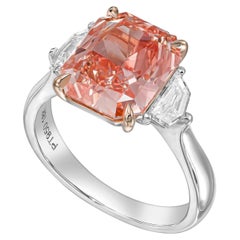 Platinum Statement Ring With 4.29 ct Fancy Vivid Pink Radiant (Treated Color)