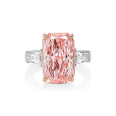 Platinum Statement Ring With 7.01 Ct Fancy Vivid Pink Radiant (Treated Color)