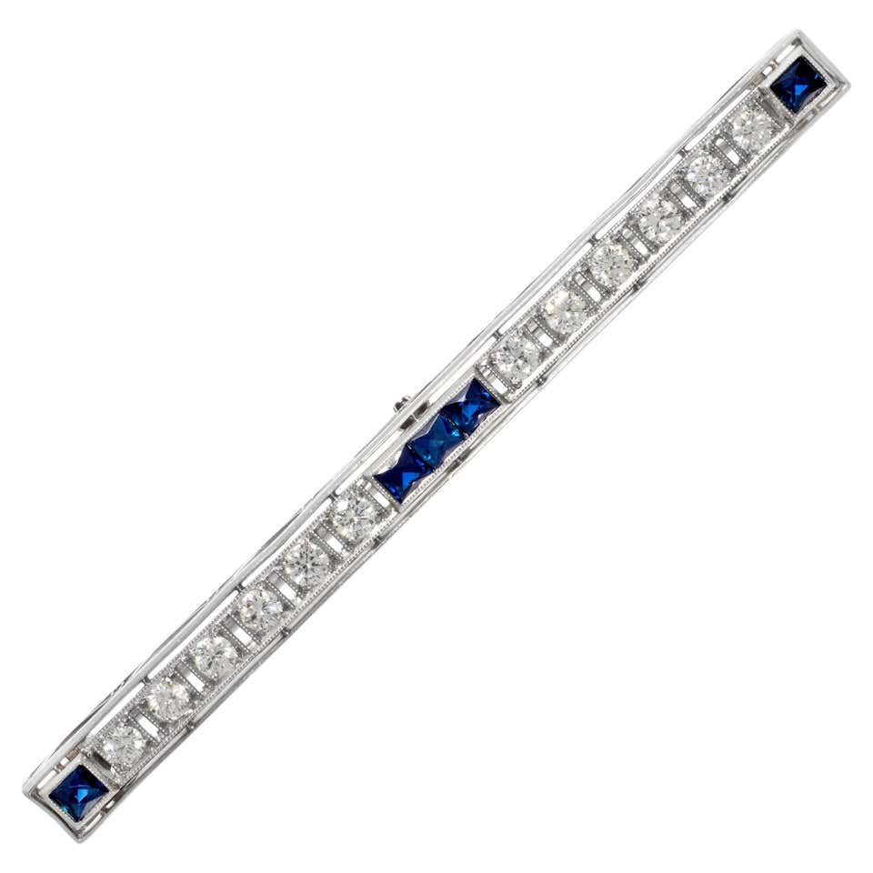 Leaf Diamond Pin in Platinum at 1stDibs | diamond pins, diamond pin design