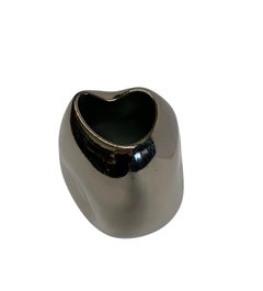 Platinum Stoneware Three Dimple Vase by American Ceramicist Sandi Fellman, USA