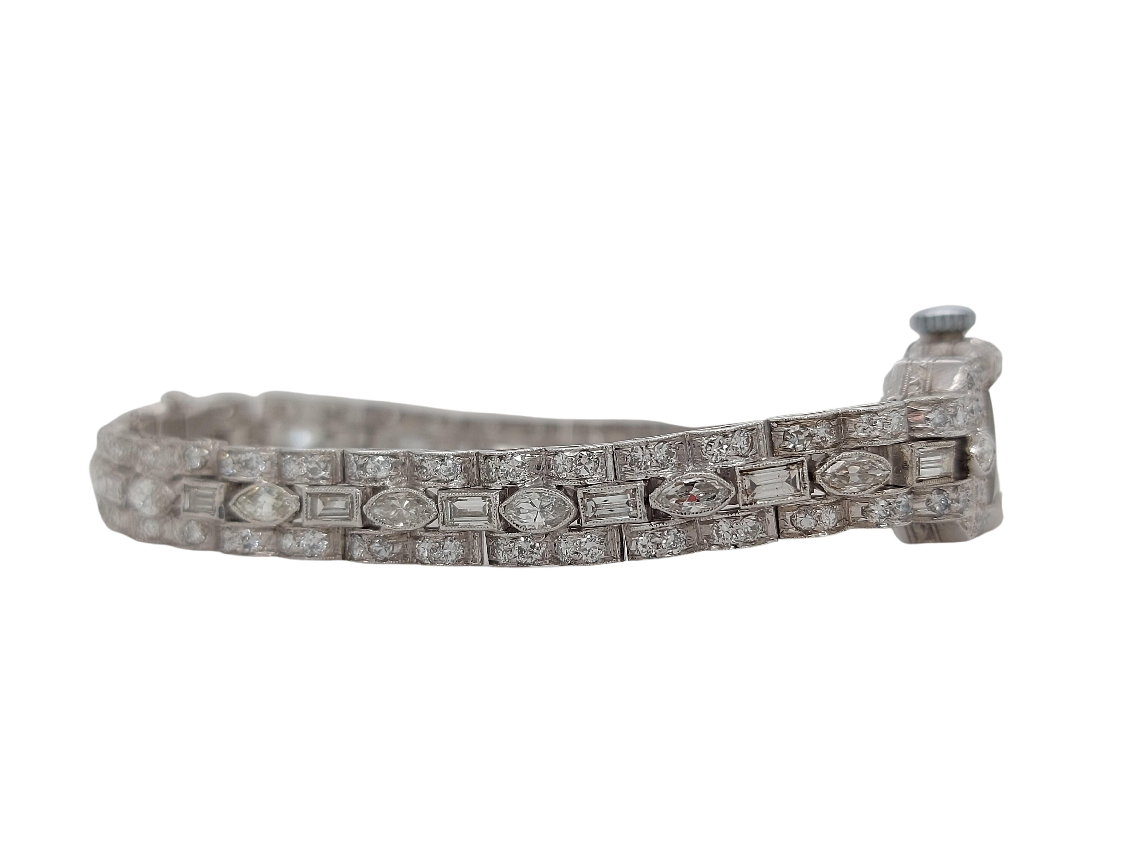 Platinum Stunning Pallas Diamond Tennis Bracelet Watch For Sale 1
