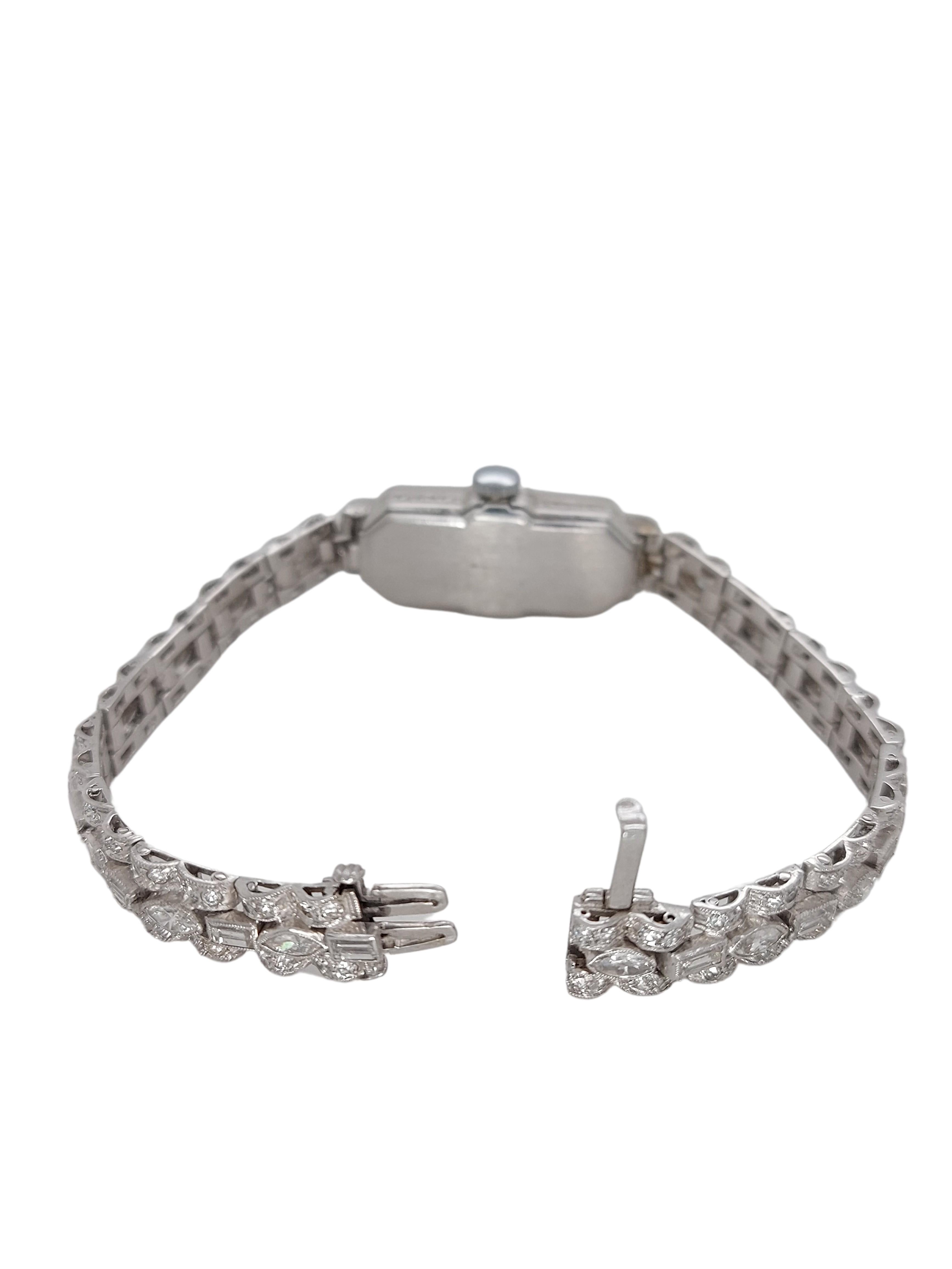 Platinum Stunning Pallas Diamond Tennis Bracelet Watch For Sale 3