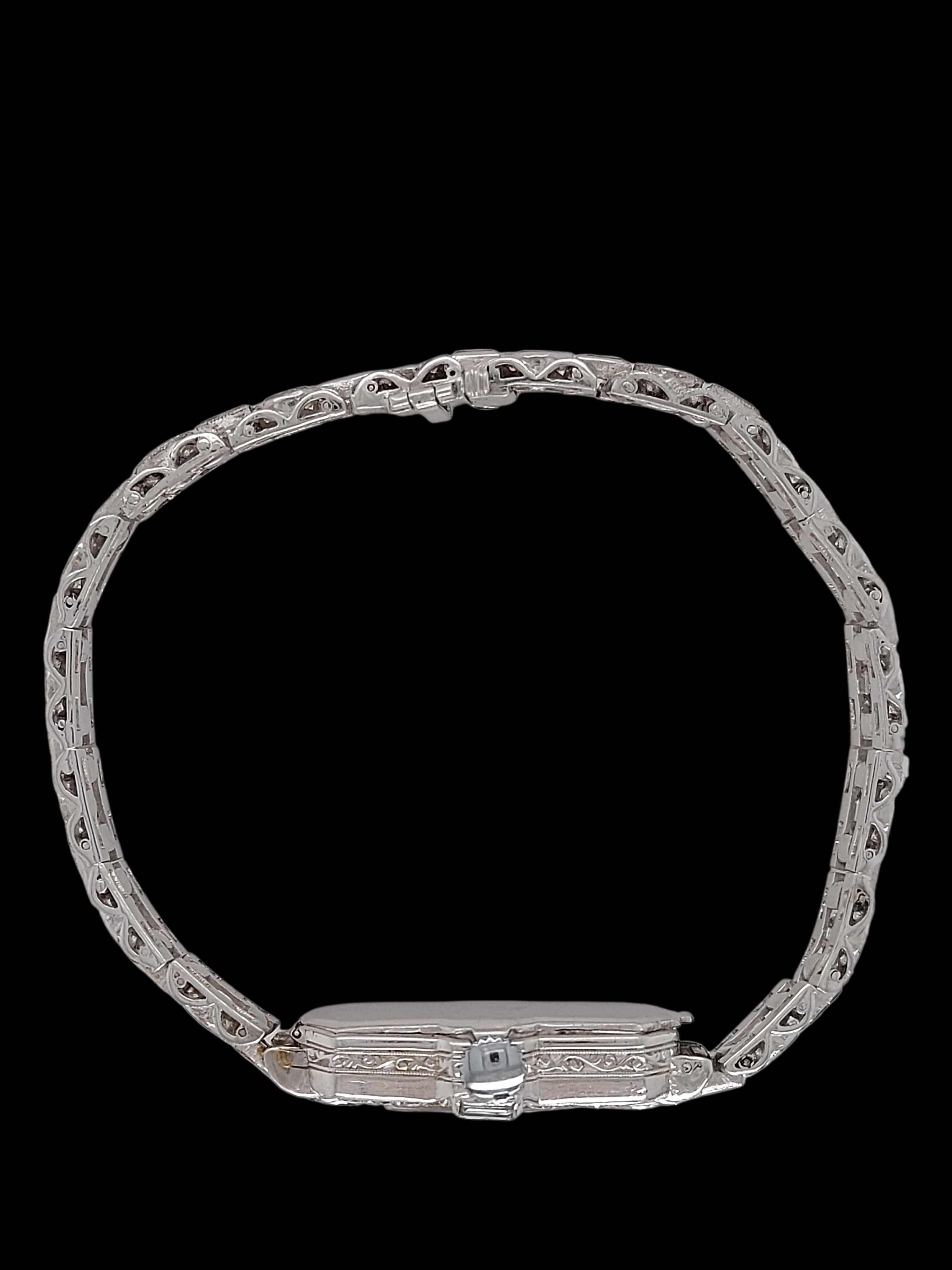 Platinum Stunning Pallas Diamond Tennis Bracelet Watch For Sale 4