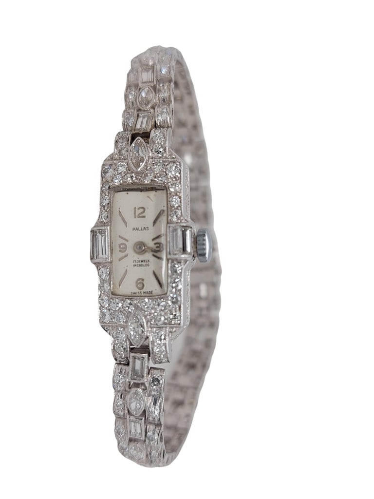 Ga terug vrijdag Scully Platinum Stunning Pallas Diamond Tennis Bracelet Watch For Sale at 1stDibs