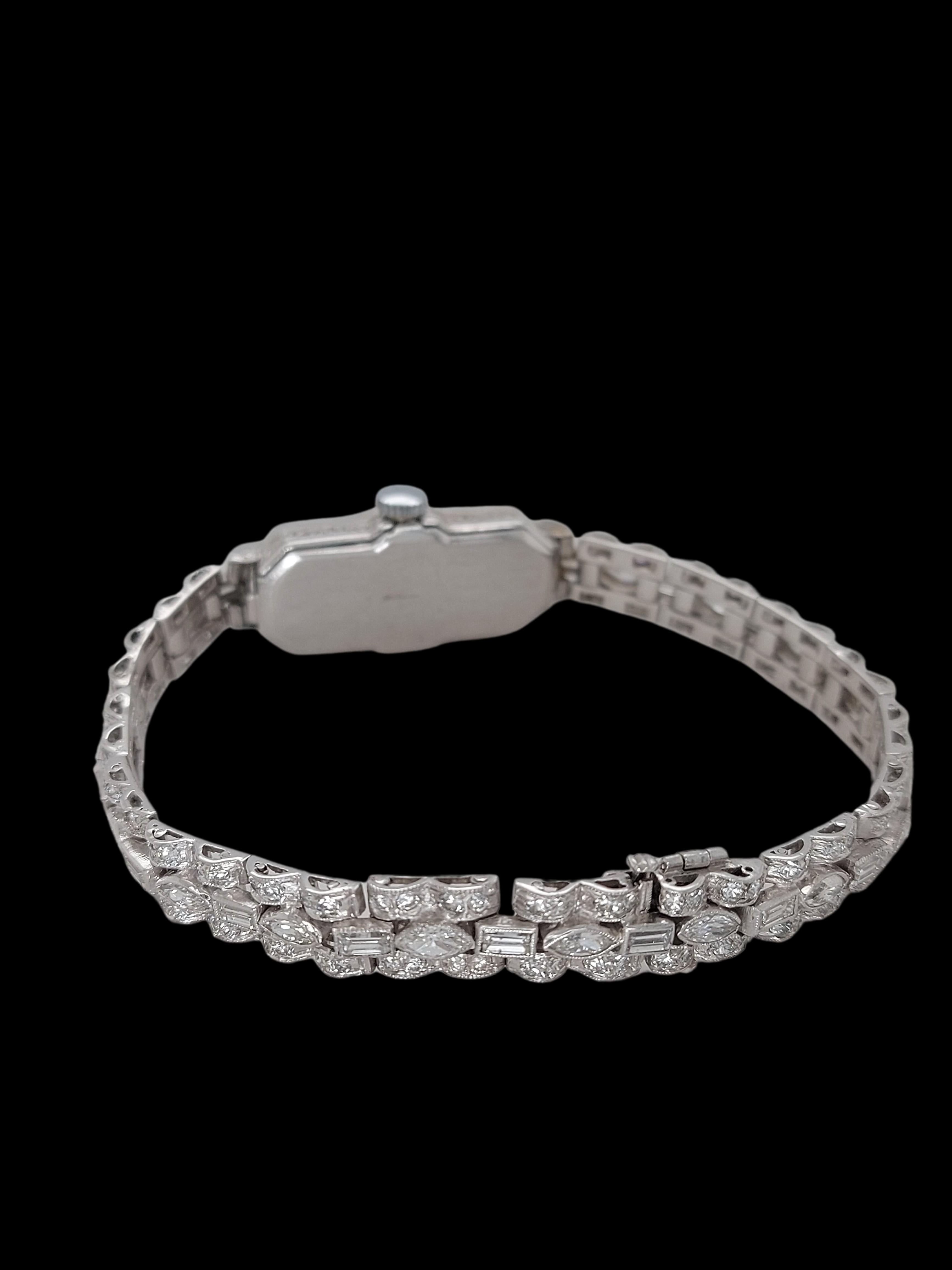 Women's Platinum Stunning Pallas Diamond Tennis Bracelet Watch For Sale