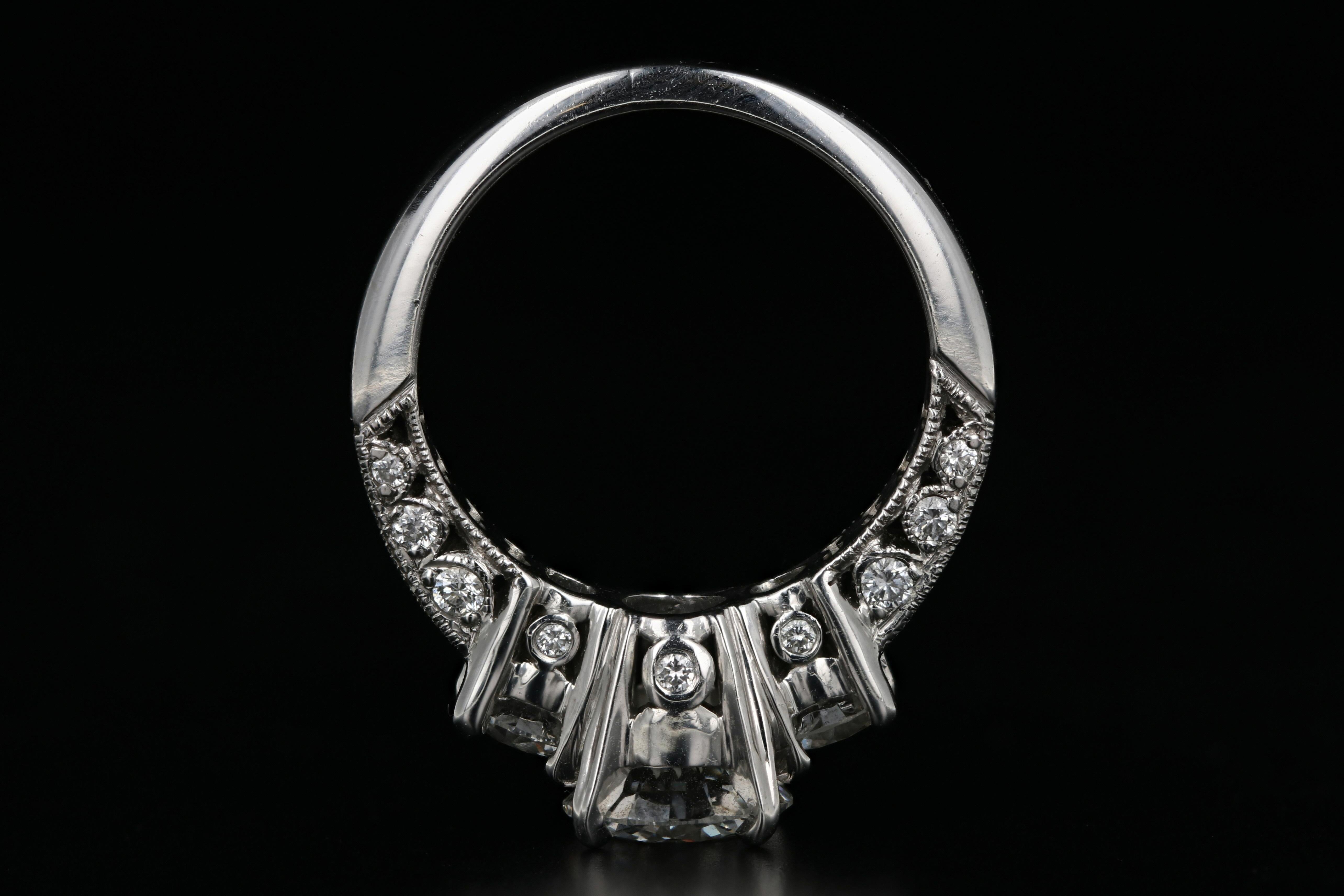 Women's Platinum Tacori 1.54 Carat Diamond Ring GIA Certified