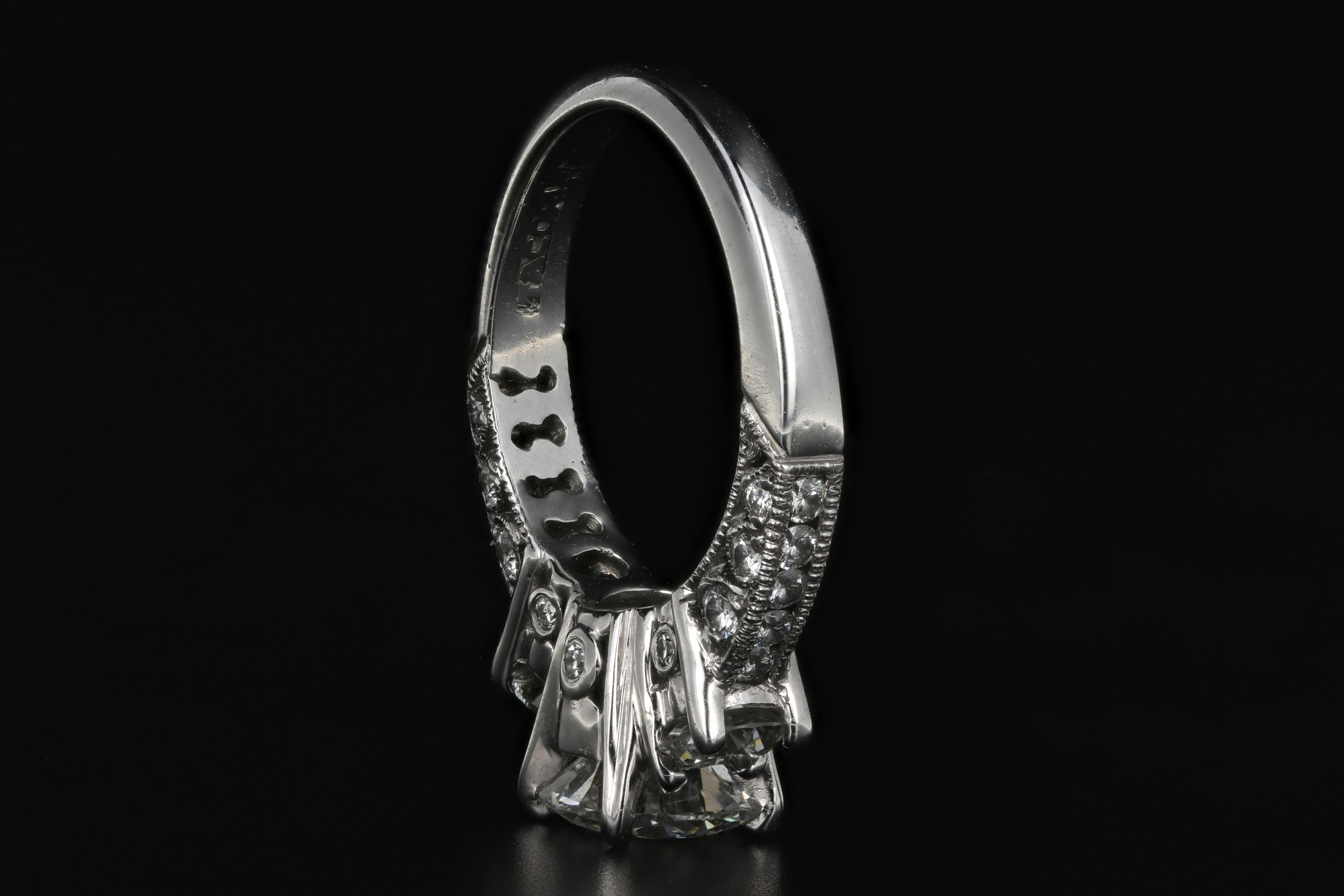 Platinum Tacori 1.54 Carat Diamond Ring GIA Certified 1