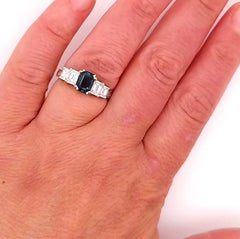 Platinum Tacori Diamond and Sapphire Ring