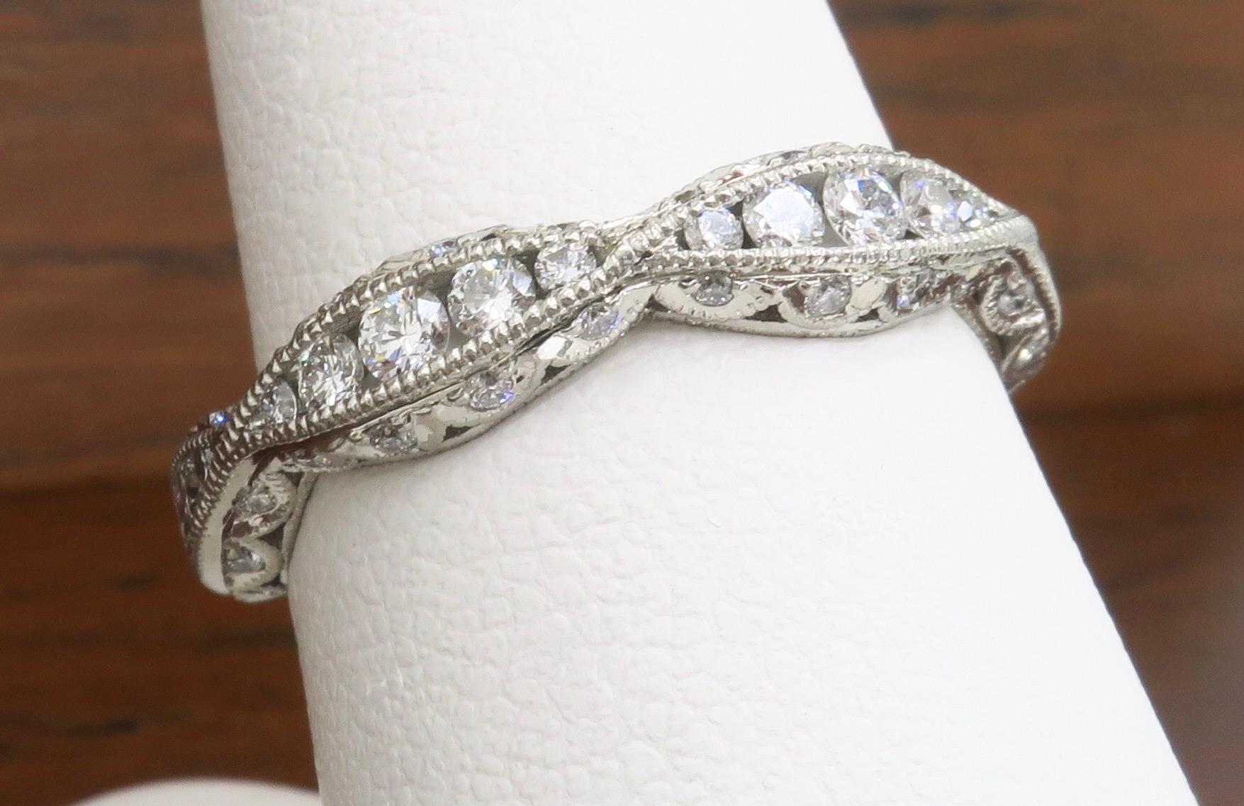 Platinum Tacori Diamond Eternity Band In Excellent Condition In Webster, NY